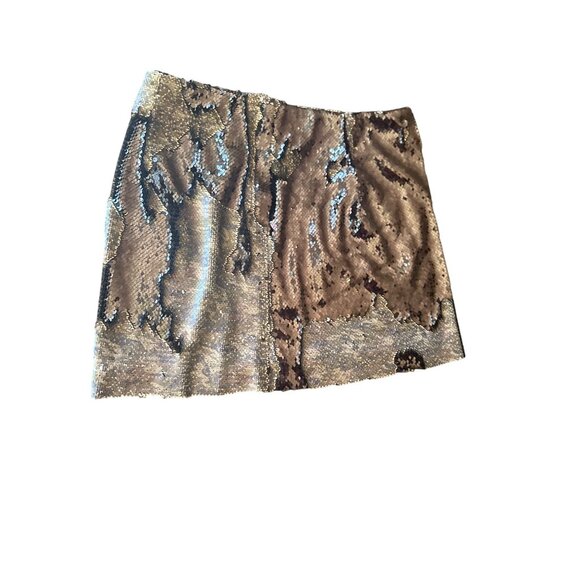 Free People FP One Bronze Sequin Mini Skirt With Black Lining - Picture 4 of 7